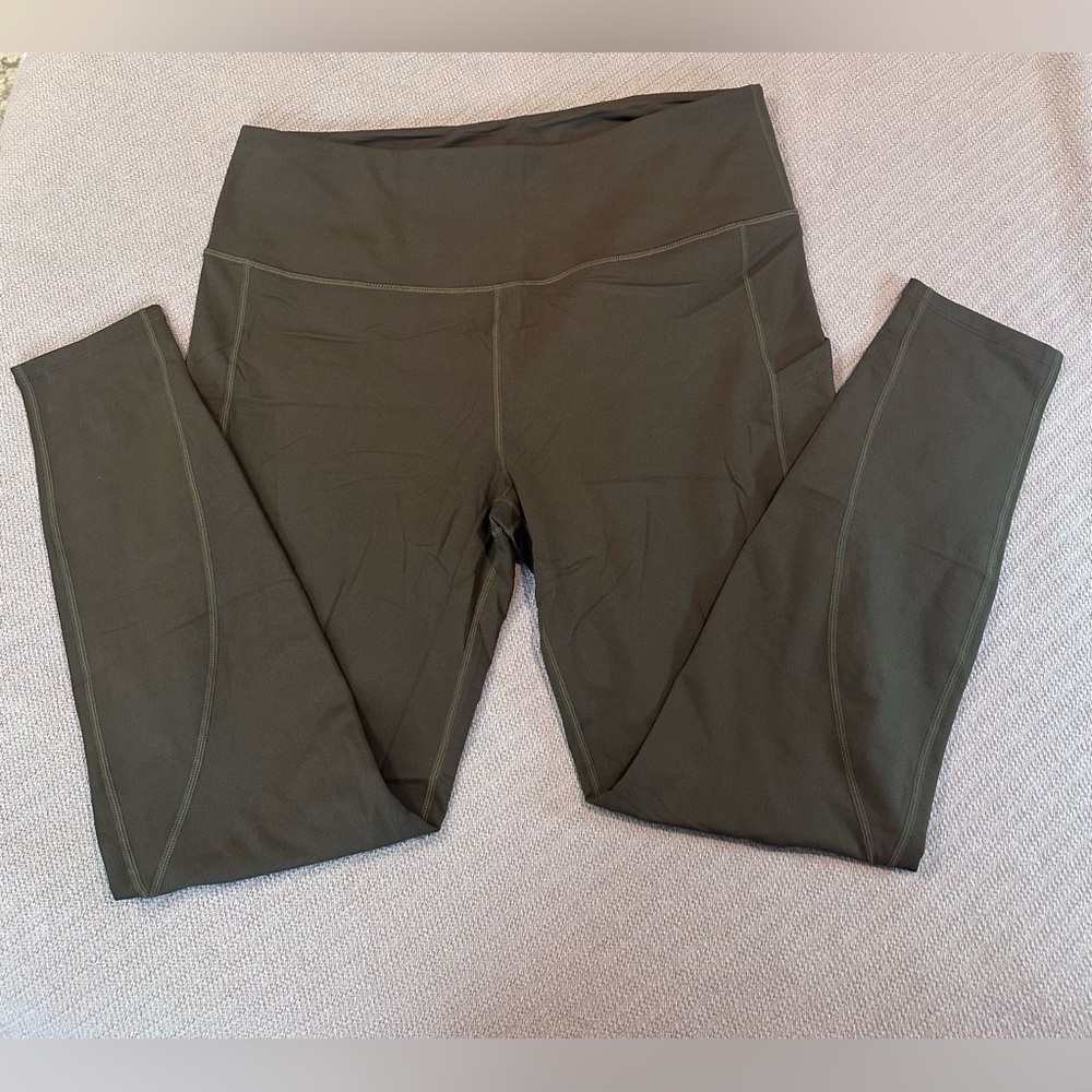 Zuty Fleece Lined, Water Resistant Army Green Leggings, Size XXL, NWT